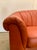 Mid-Century Modern 1970s Orange Leather Loveseat Denmark For Sale - Image 3 of 11