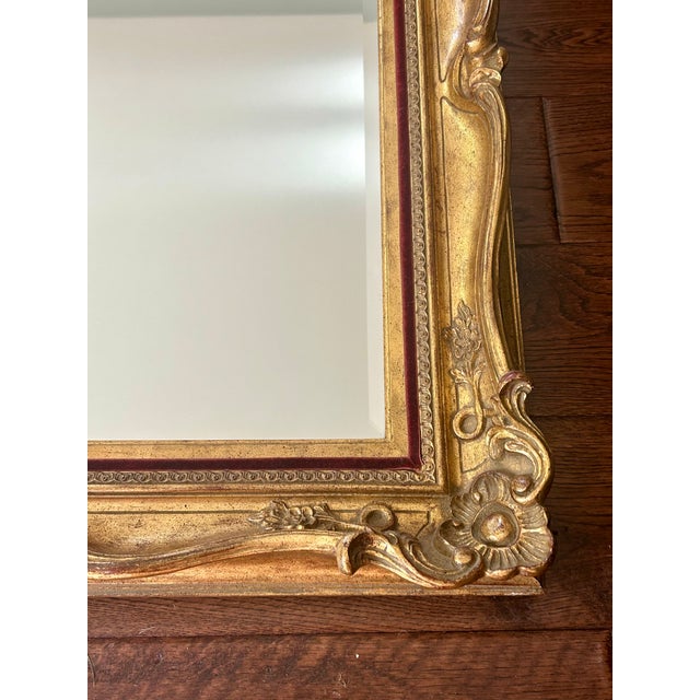 1960s Vintage La Barge Rectangular Wall Mirror in Ornate Giltwood Frame For Sale - Image 5 of 10