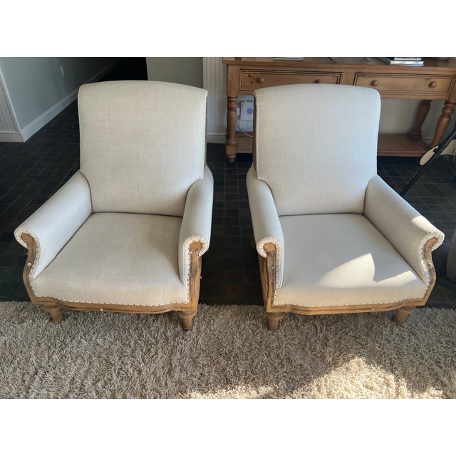Wood Pair of Restoration Hardware Deconstructed French Chairs For Sale - Image 7 of 12