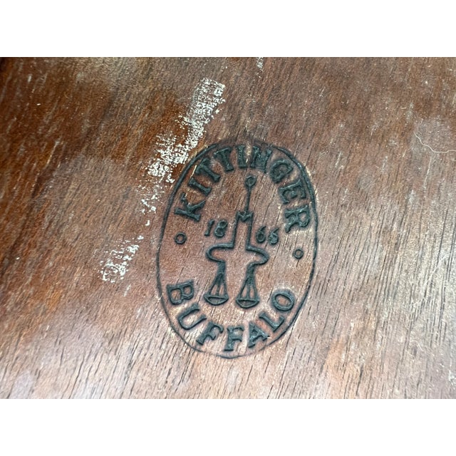 1950s Mahogany Oval Tea Tray Table by Kittinger For Sale - Image 10 of 11