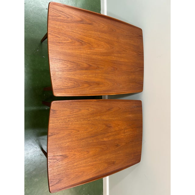 France and Son 1960s Pair of Danish Modern Tove Edvard Kindt Larsen Teak End Tables For Sale - Image 4 of 9