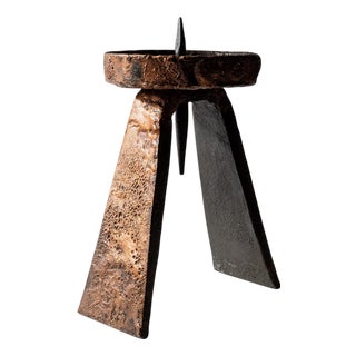 Vintage Iron Candleholder, 1960s For Sale