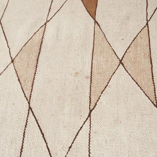 Cream Large Wool Rug, 1970s For Sale - Image 8 of 9