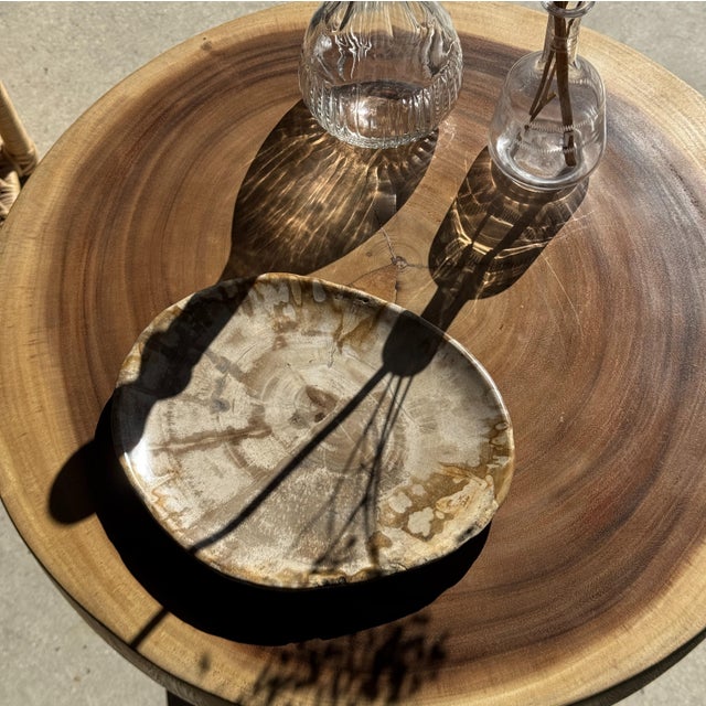 Coffee Table in Suar Wood with Central Pedestal Base and Spheres For Sale - Image 6 of 13