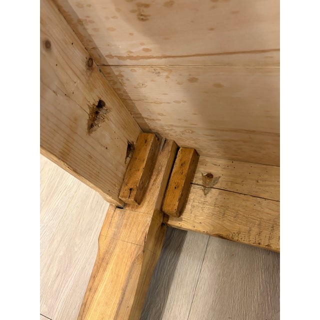 Antique Irish Pine Country Farm Work Table For Sale - Image 11 of 12