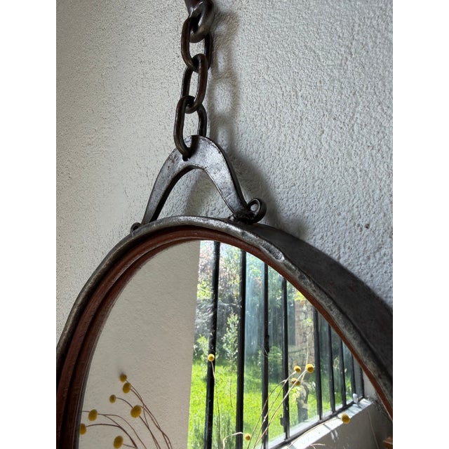 1950s Brutalist Metal and Chain Mirror, 1950s For Sale - Image 5 of 18