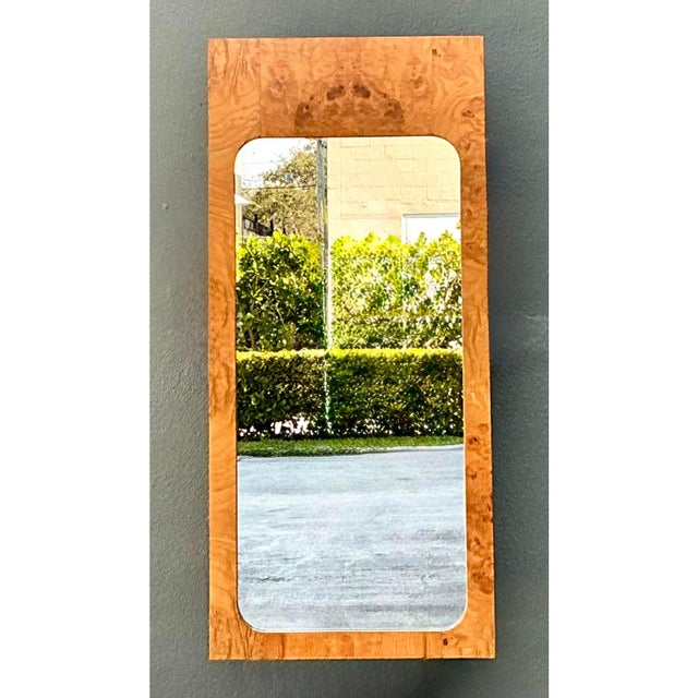 Brown Vintage Lane Altavista Burl Wood Mirror For Sale - Image 8 of 9