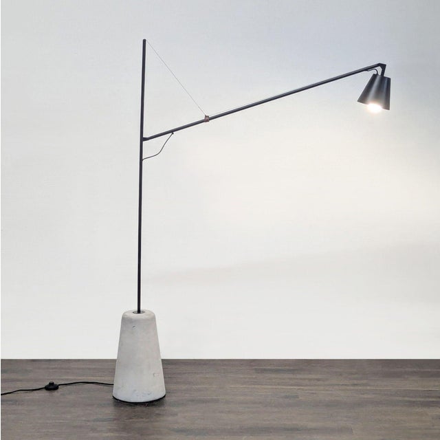 Modern Eq3 Modern Black Floor Lamp With Concrete Base For Sale - Image 3 of 10