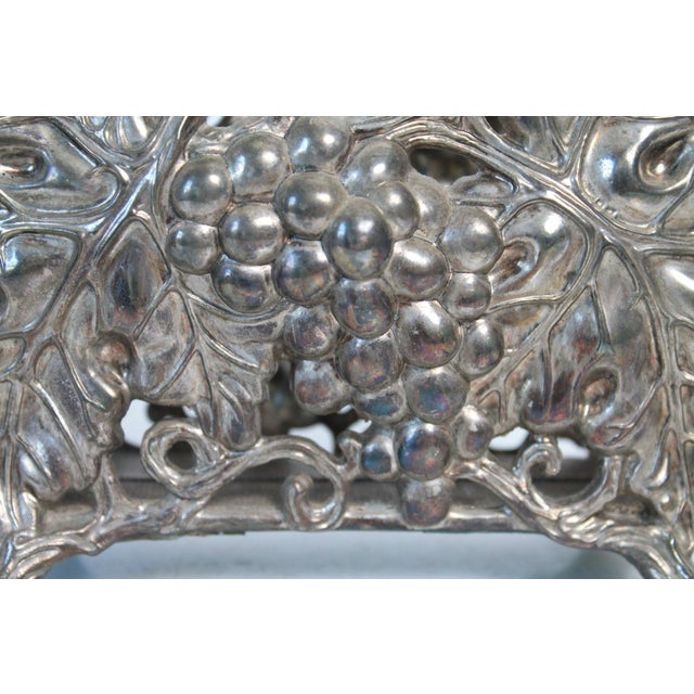 Metal Vintage 1994 Godinger Silver Plated Grapevine Napkin Holder For Sale - Image 7 of 10