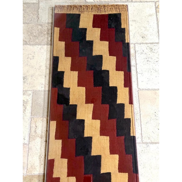 Textile Published Large Nazca Wari Textile Panel with Geometrical Design Framed For Sale - Image 7 of 11