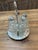 Classy, fine vintage cut glass salt & pepper shaker set with silver plated lids. Oil & vinegar cruets are crystals with...