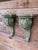 Pair of Carved Acanthus Wall Bracket Shelves / Corbels in Distressed Green Finish For Sale - Image 10 of 12