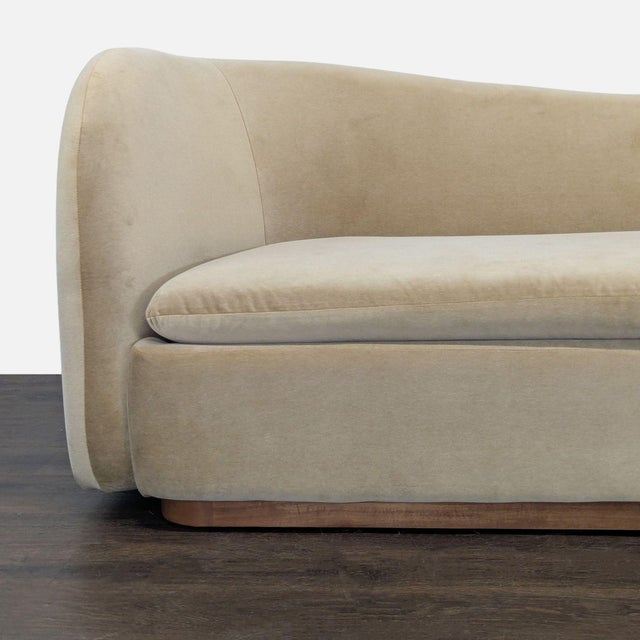 West Elm West Elm Kaufman 3-Seat Modern Beige Curved Sofa For Sale - Image 4 of 6