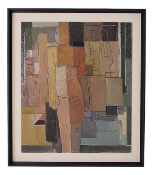 Marcel Caron, Cubist Nude, 1950s, Oil on Canvas