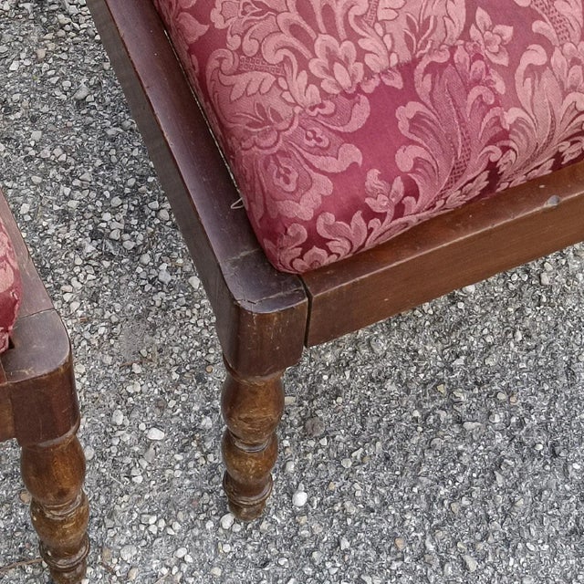 Set of Dining Chairs in Fabric and Wood For Sale - Image 6 of 9