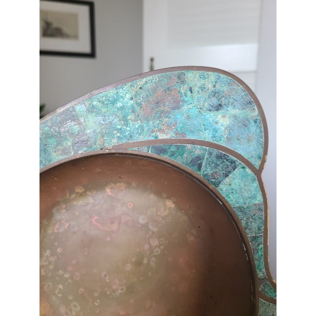 Mid-Century Modern Vintage Los Castillo Taxco Malachite Dove Tray For Sale - Image 3 of 11