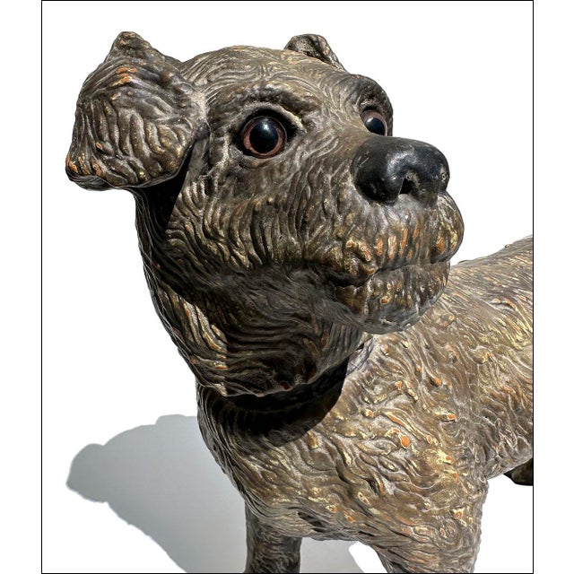 1940s Austrian Standing Terrier Dog Composition Lifesize Figural Sculpture For Sale In New York - Image 6 of 12