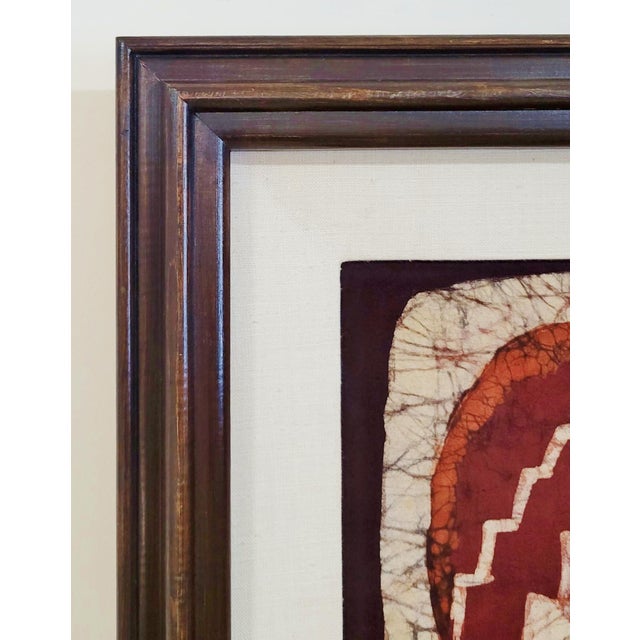Vintage African 20th C Framed & Matted Batik Folk Art Painting on Cloth For Sale In New York - Image 6 of 9