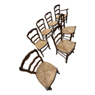 Antique French Cane Dining Chairs (Set ofSix) With One Side Chair Included With the Set For Sale