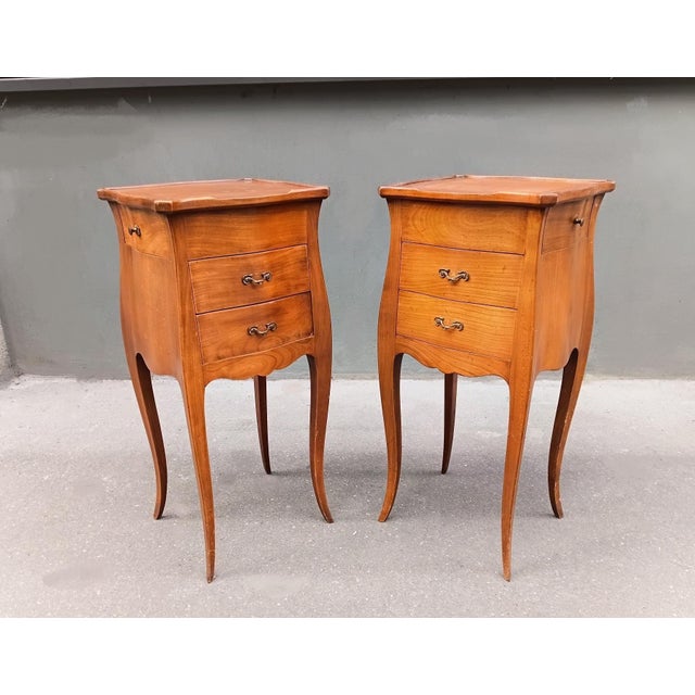 1950s Set of Two French Louis XV Style Nightstands. For Sale - Image 12 of 12