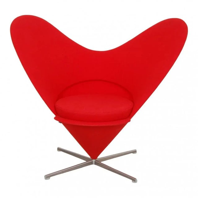 Red Heart Chair in Red Fabric by Verner Panton for Vitra For Sale - Image 11 of 11