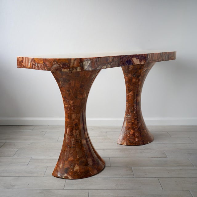 Muller of Mexico Muller's of Mexico Onyx Double Pedestal Console Table, 1960s For Sale - Image 4 of 14