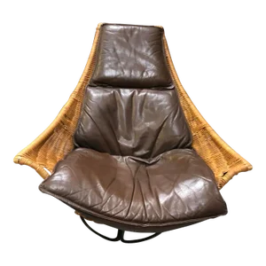 Mid CenturyBrown Swivel Lounge Chair