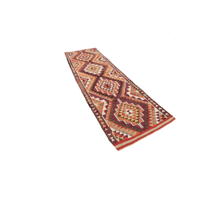 Traditional Handwoven Vintage Kilim Runner For Sale - Image 3 of 7