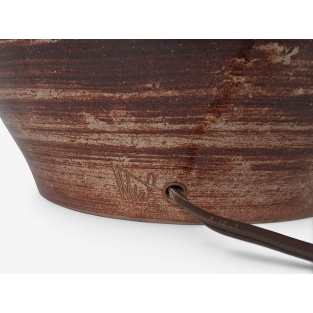 1960s Mid-Century Modern Gordon & Jane Martz, Large Table Lamp, Brown Glazed Ceramic For Sale - Image 10 of 12
