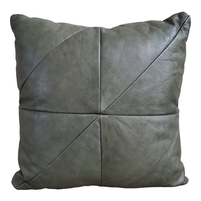 Vintage Leather Geometric Throw Pillow Chairish