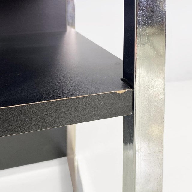 Italian Modern Chromed Steel, Wood and Glass Table, 1990s For Sale - Image 14 of 18