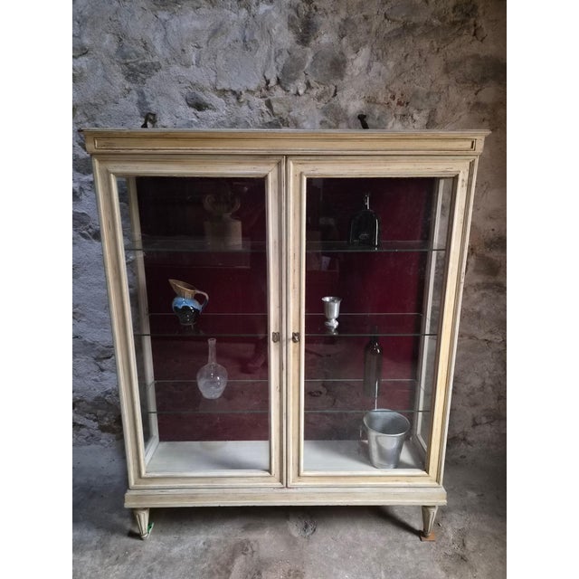 Glass Vintage French Glass Display Cabinet, 1960s For Sale - Image 7 of 18