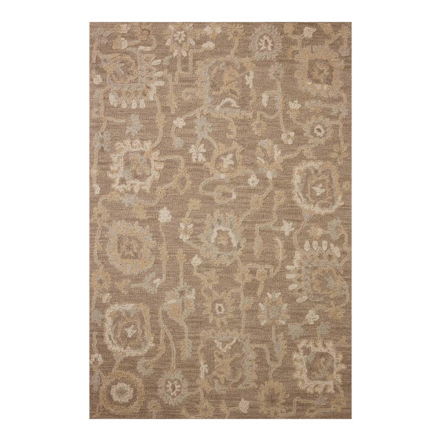 Chris Loves Julia x Loloi Dorothea Bark / Stone 18" x 18" Sample Rug For Sale