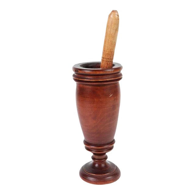 1920s Wooden Mortar and Pestle, Italy For Sale