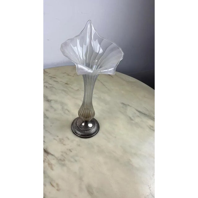 Murano Glass & Silver Vase, Italy, 1960s For Sale - Image 11 of 12