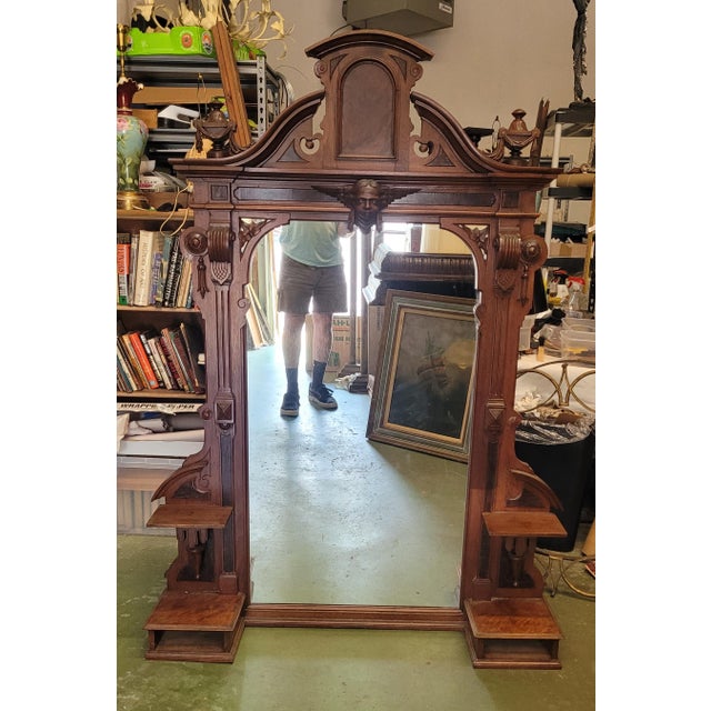 19th Century Architectural Salvage Mantel Mirror For Sale - Image 13 of 14