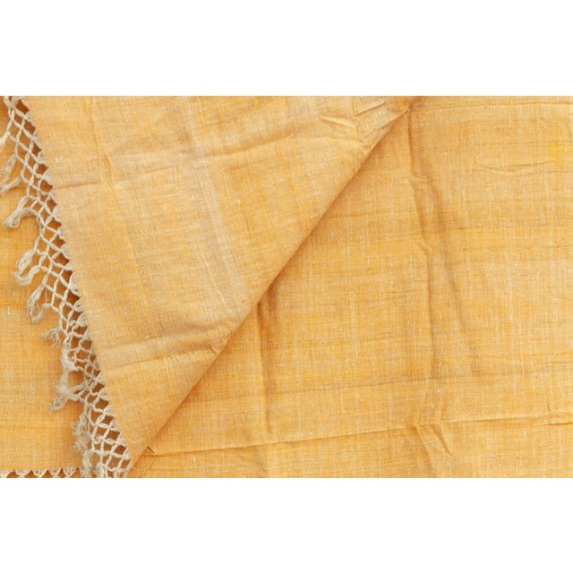 Organic Peace Silk Throw, Saffron & Earth For Sale - Image 4 of 5