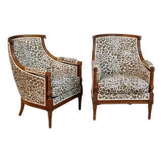 19th Century Bergère Armchairs, Set of 2 For Sale