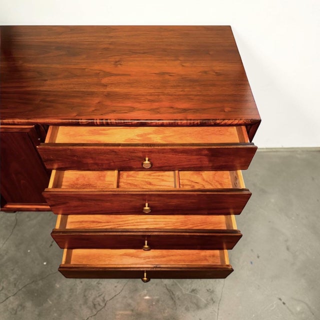 Brown Walnut Dresser by Kipp Stewart for Drexel's Declaration Line, 1960's For Sale - Image 8 of 9