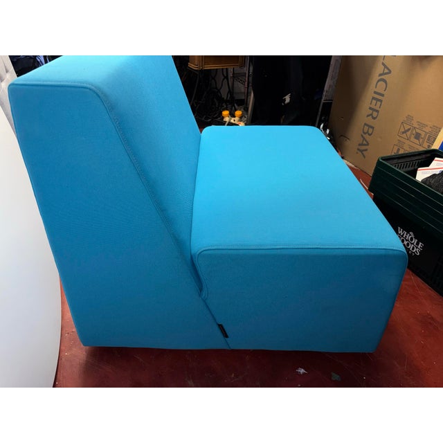 Textile Steelcase Turnstone Campfire Big Lounge Loveseat Sofa in Turquoise For Sale - Image 7 of 9