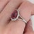 Modern Pink Tourmaline Ring With Natural Diamond Halo: Solid 14k Gold, Pear Cut 11x8mm, Size 6.75 For Sale - Image 3 of 10