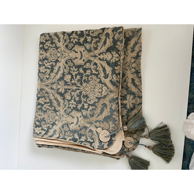Handcrafted Damask Throw For Sale - Image 4 of 5