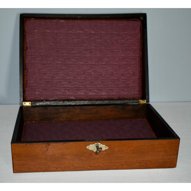 Vintage Decorative Lined Wooden Box For Sale - Image 4 of 13