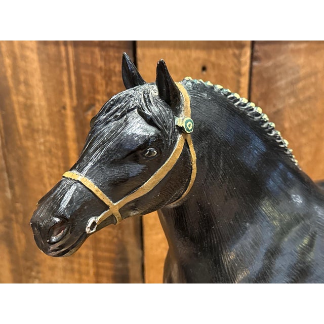 Vintage Dawes Black Horse Brewery Plaster Cast Statue by Ross Butler c.1930 For Sale - Image 4 of 12