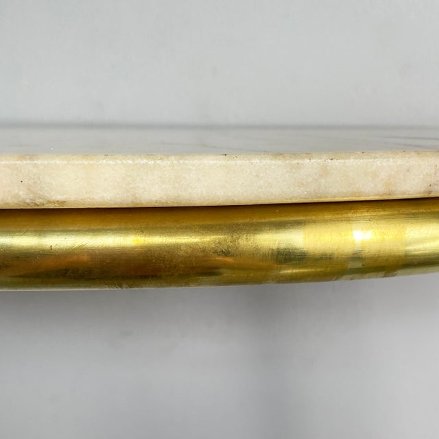 Mid-Century Modern Italian Brass and Marble Console attributed to Carlo Enrico Rava, 1940s For Sale - Image 10 of 18