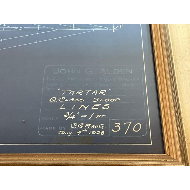Original Yacht Blueprint for the Q Class Sloop "Tartar" For Sale - Image 9 of 12