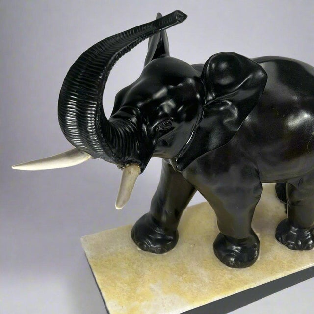 Art Nouveau Period Irénée Rochard Bronze Elephant Sculpture France circa 1920 For Sale - Image 4 of 6