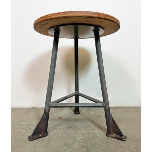 Industrial Grey Workshop Stool, 1960s For Sale - Image 11 of 13