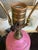 Victorian Antique French Pink Opaline Floral Lamp For Sale - Image 3 of 18