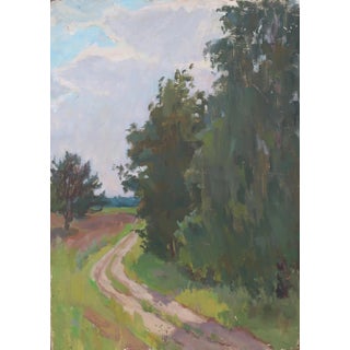 Original Spring Landscape Oil Painting, Ukrainian Impressionism, 1973 70-50 For Sale